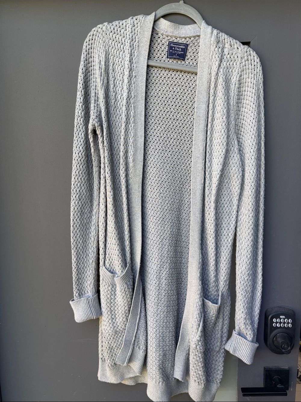 Abercrombie & Fitch Gray Knit Cardigan